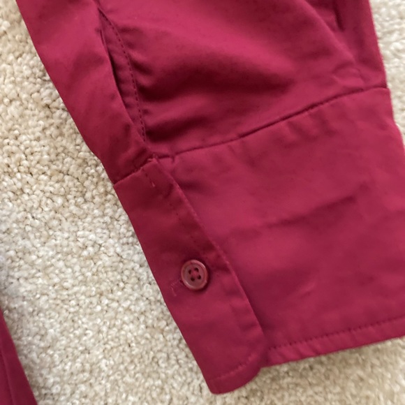 Beautiful button up shirt. Crisp burgundy red color. Worn twice. Size large. - Picture 7 of 12